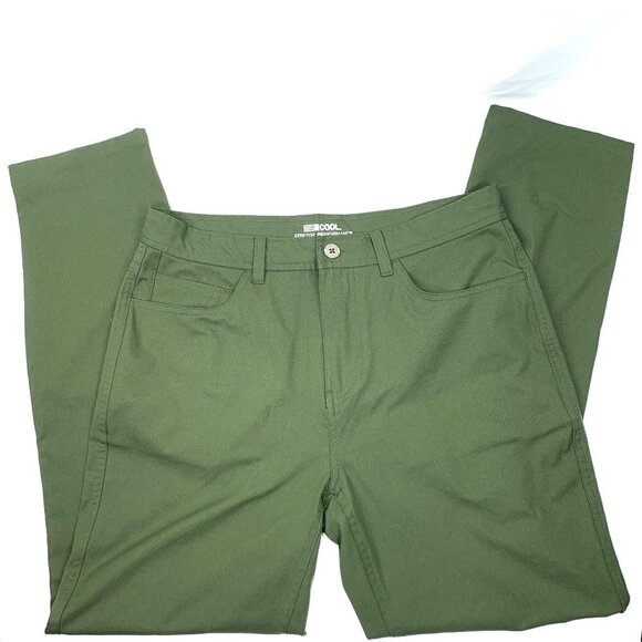32 Degrees Cool Stretch Performance Tapered Leg Trousers Green Women's Size 30 - Picture 1 of 6